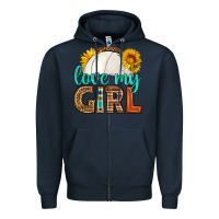 Navy love my girl volleyball Zipper Hoodie - HRA Design Shop
