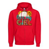 Red love my girl volleyball Zipper Hoodie - HRA Design Shop