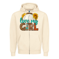 Sandshell love my girl volleyball Zipper Hoodie - HRA Design Shop