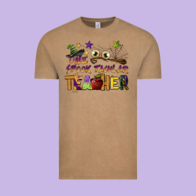 One Spook Tacular Teacher Vintage Tee Designed By Barkaloodesign