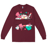 Burgundy custom name nurse Long Sleeve Tee - texasbilliewilder