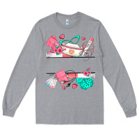 Heather Grey custom name nurse Long Sleeve Tee - texasbilliewilder