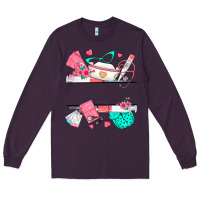 Plum custom name nurse Long Sleeve Tee - texasbilliewilder