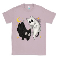 Lilac Ghost Cats with Balance Halloween Classic Tee - texasbilliewilder