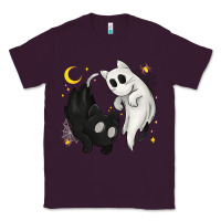 Plum Ghost Cats with Balance Halloween Classic Tee - texasbilliewilder