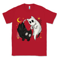 Red Ghost Cats with Balance Halloween Classic Tee - texasbilliewilder