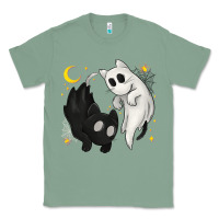 Sage Ghost Cats with Balance Halloween Classic Tee - texasbilliewilder