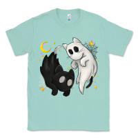 Seafoam Ghost Cats with Balance Halloween Classic Tee - texasbilliewilder