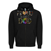 Black proud autism dad Zipper Hoodie - SublimationCraftShop