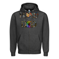 Charcoal Heather proud autism dad Zipper Hoodie - SublimationCraftShop