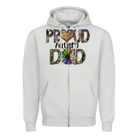 Dove Grey proud autism dad Zipper Hoodie - SublimationCraftShop