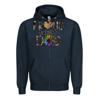 Navy proud autism dad Zipper Hoodie - SublimationCraftShop