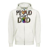 Oatmeal Heather proud autism dad Zipper Hoodie - SublimationCraftShop