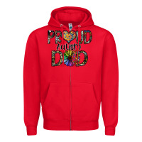 Red proud autism dad Zipper Hoodie - SublimationCraftShop
