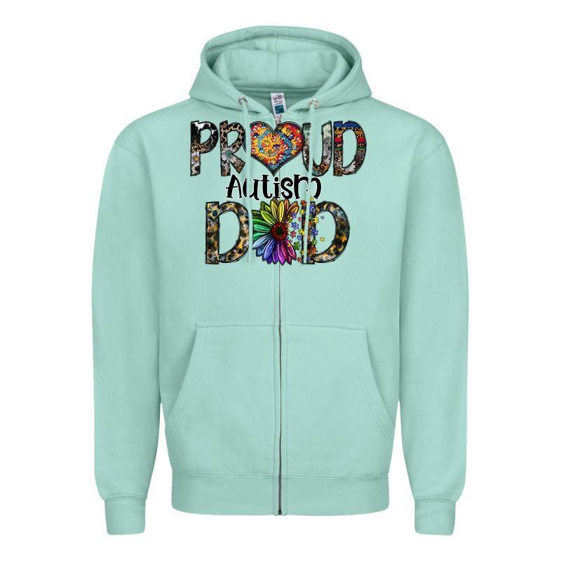 Proud Autism Dad Zipper Hoodie by SublimationCraftShop | Teevron