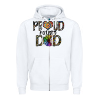 White proud autism dad Zipper Hoodie - SublimationCraftShop