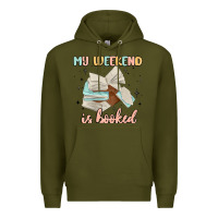 Army Green my weekend is booked Premium Hoodie - MaliasSmallBusiness