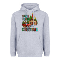 Heather Grey small town christmas church western truck Heavyweight Hoodie - AdoDesignShop