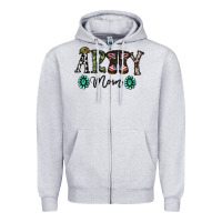 Heather Grey army mom Zipper Hoodie - SublimationCraftShop
