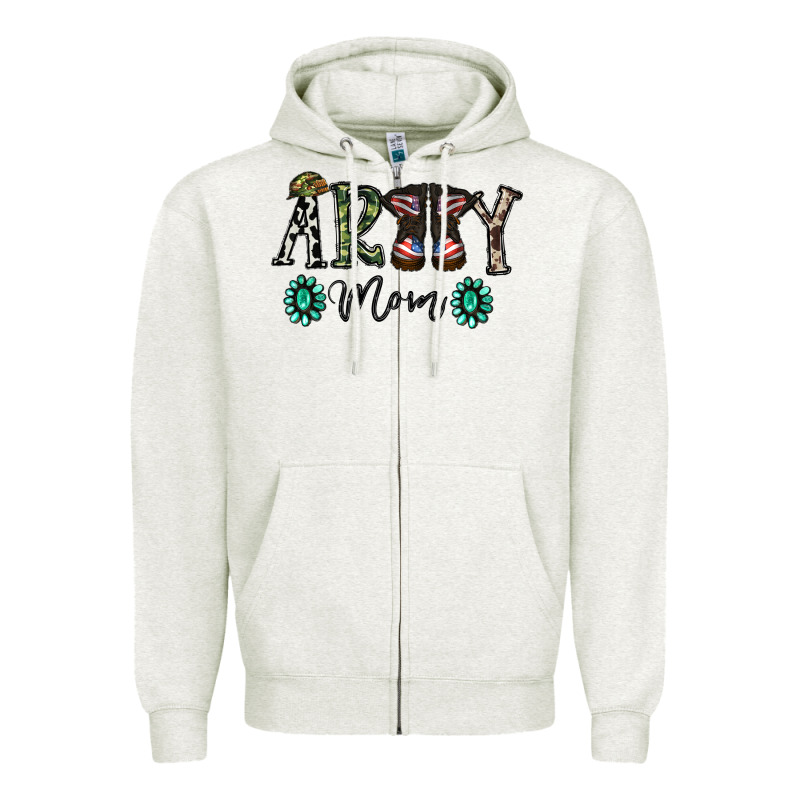 Army Mom Zipper Hoodie by SublimationCraftShop | Teevron