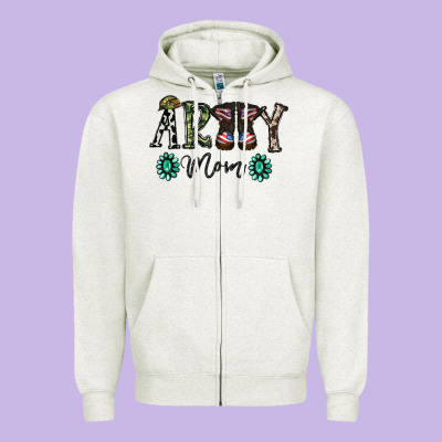 Army Mom Zipper Hoodie Designed By Sublimationcraftshop