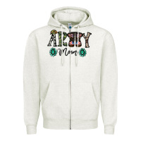 Oatmeal Heather army mom Zipper Hoodie - SublimationCraftShop