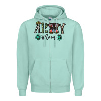 Seafoam army mom Zipper Hoodie - SublimationCraftShop