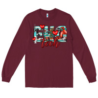 Burgundy ekg tech Long Sleeve Tee - texasbilliewilder