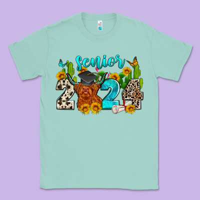 Senior 2024 Cow Classic Tee Designed By Zillion Design Studio