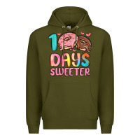 Army Green 100 days sweeter Premium Hoodie - MaliasSmallBusiness