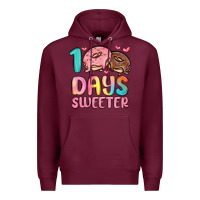 Burgundy 100 days sweeter Premium Hoodie - MaliasSmallBusiness
