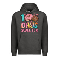 Charcoal Heather 100 days sweeter Premium Hoodie - MaliasSmallBusiness