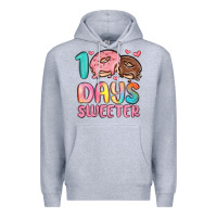 Heather Grey 100 days sweeter Premium Hoodie - MaliasSmallBusiness