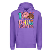 Purple 100 days sweeter Premium Hoodie - MaliasSmallBusiness