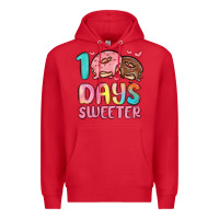 Red 100 days sweeter Premium Hoodie - MaliasSmallBusiness