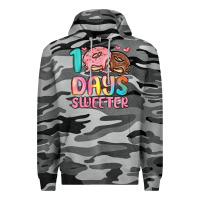 Slate Camo 100 days sweeter Premium Hoodie - MaliasSmallBusiness