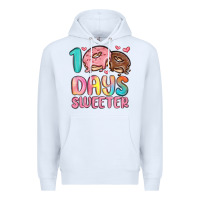 White 100 days sweeter Premium Hoodie - MaliasSmallBusiness
