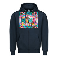 Navy Easter Mama Leopard tumbler Easter Day Zipper Hoodie - Neo Western