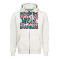 Oatmeal Heather Easter Mama Leopard tumbler Easter Day Zipper Hoodie - Neo Western
