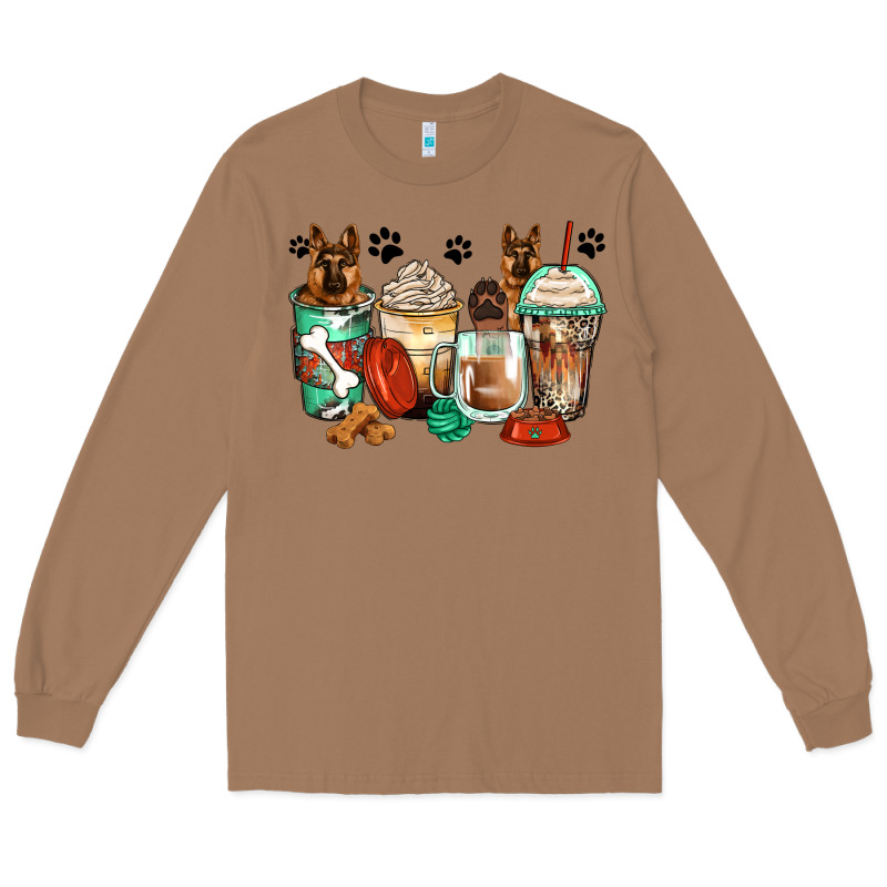 German Shepherds Coffee Cups Long Sleeve Tee by Zillion Design Studio | Teevron