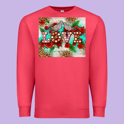 Love Birds And Love With Ross Premium Sweatshirt Designed By Adodesignshop