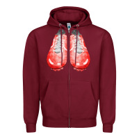Burgundy red cleats fa element 2 Zipper Hoodie - FaDigitalArtStudio
