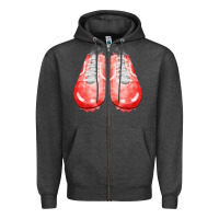 Charcoal Heather red cleats fa element 2 Zipper Hoodie - FaDigitalArtStudio