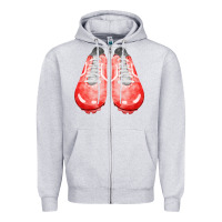 Heather Grey red cleats fa element 2 Zipper Hoodie - FaDigitalArtStudio