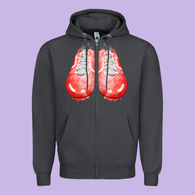 Red Cleats Fa Element 2 Zipper Hoodie Designed By Fadigitalartstudio