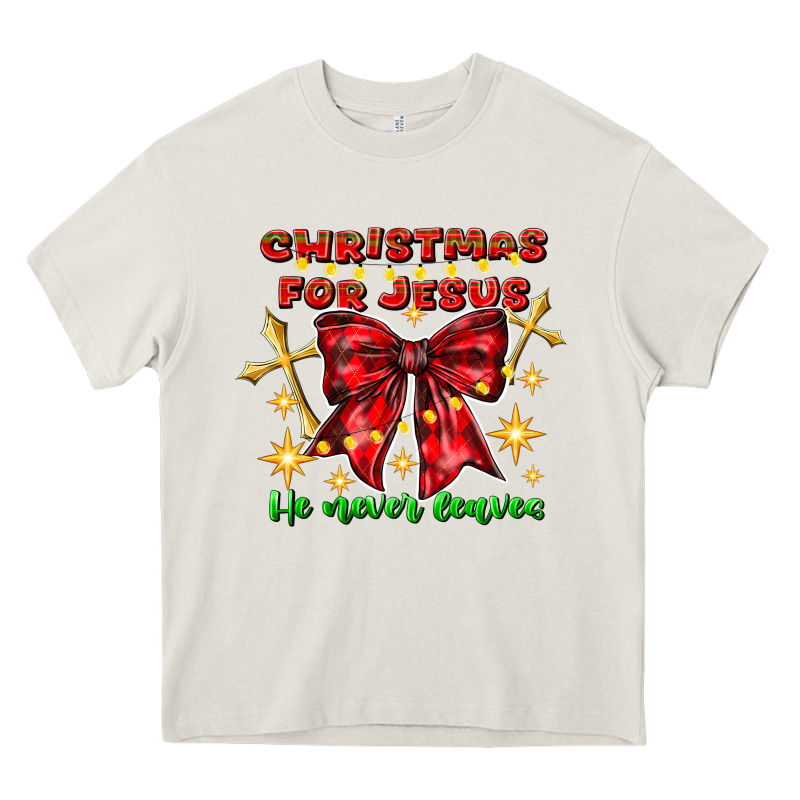 Festive Christmas Message With Crosses Heavy Core Tee by CowhideDigitalArt | Teevron