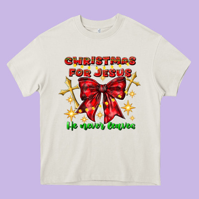Festive Christmas Message With Crosses Heavy Core Tee Designed By Cowhidedigitalart