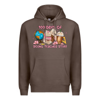 Coffee 100 days of doing teacher stuff Premium Hoodie - MaliasSmallBusiness