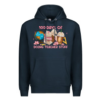 Navy 100 days of doing teacher stuff Premium Hoodie - MaliasSmallBusiness