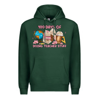 Sports Green 100 days of doing teacher stuff Premium Hoodie - MaliasSmallBusiness